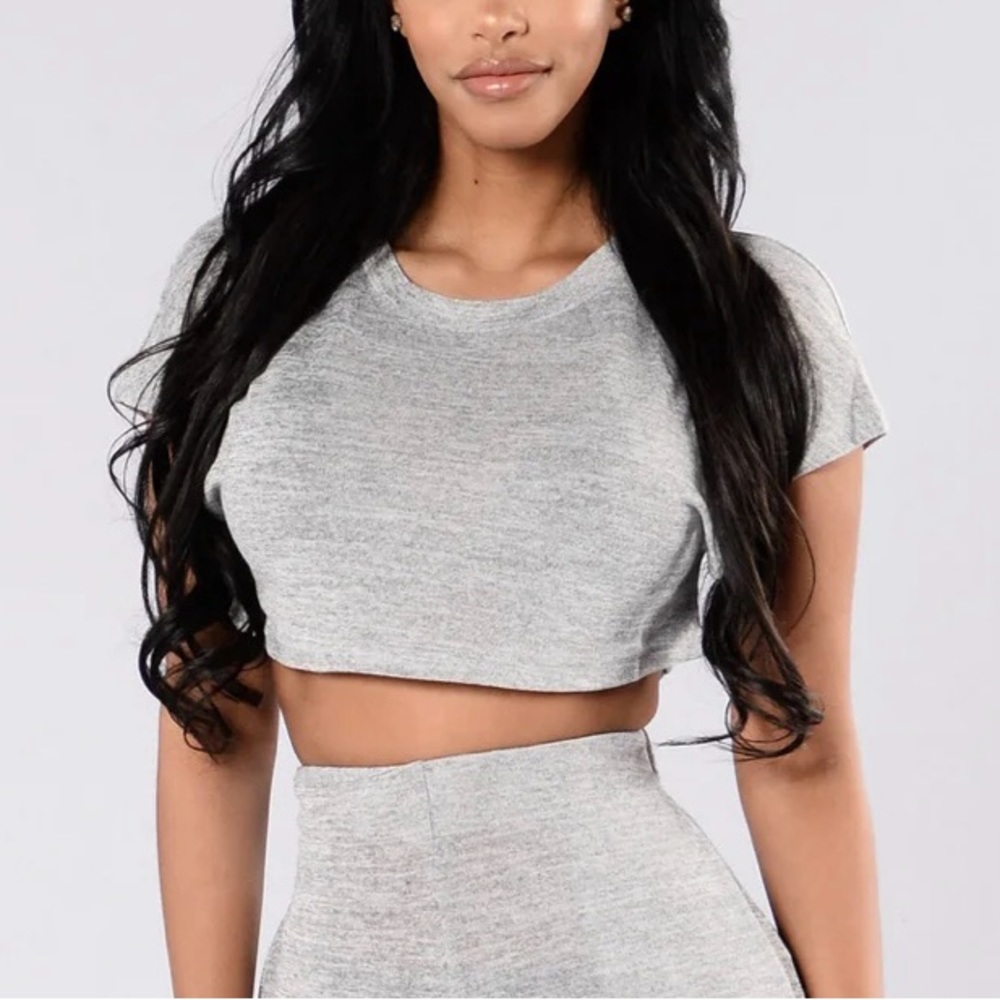 Fashion Nova gray crop top NWT